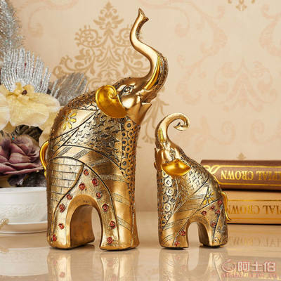 成德居树脂工艺品 欧式家居大象客厅装饰品与结婚礼物的艺术选择