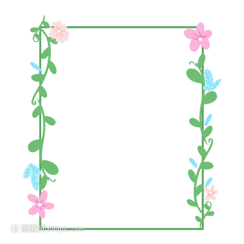 绽放的童趣 卡通花朵方形边框的艺术魅力
